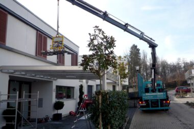 Einsetzhilfe Dachverglasung Kranwagen mit Sauganlage